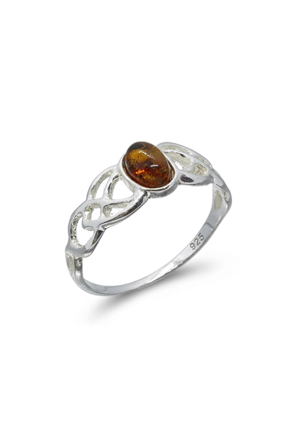 Bague en ambre fine et argent