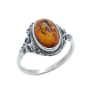 Bague ambre cognac