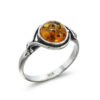 Bague ambre et argent style ancien