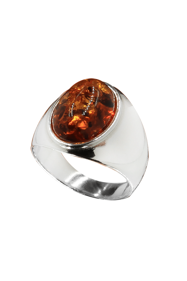 Bague argent Ambre Perce Neige