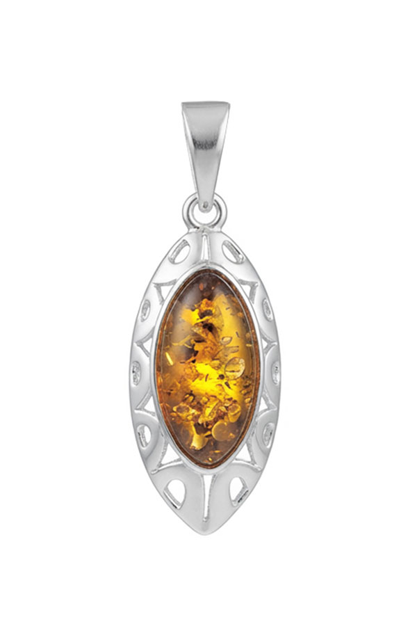 Pendentif-ambre-celtique sur argent 925/1000