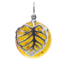 Pendentif ambre feuille en argent