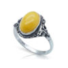 Bague ambre royal feuille