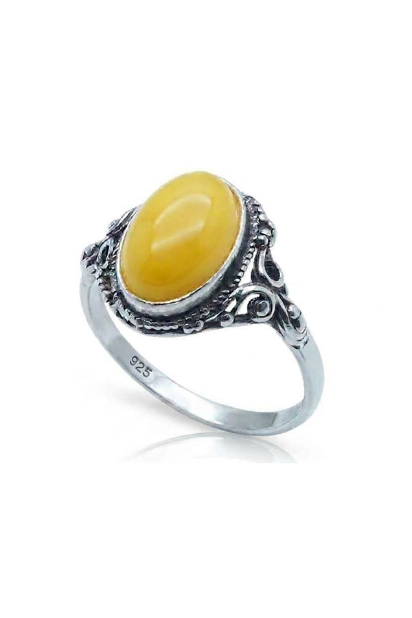 Bague ambre royal feuille.