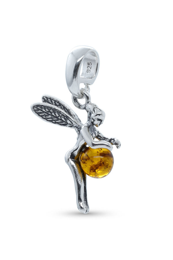 Pendentif Fée Ambre Argent sterling dévotion