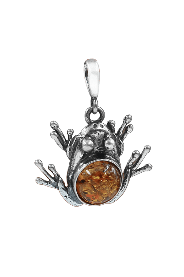 Chaine Avec Pendentif En Argent Et Pierre D'ambre - Modèle 151-9/A2-5 - Occasion
