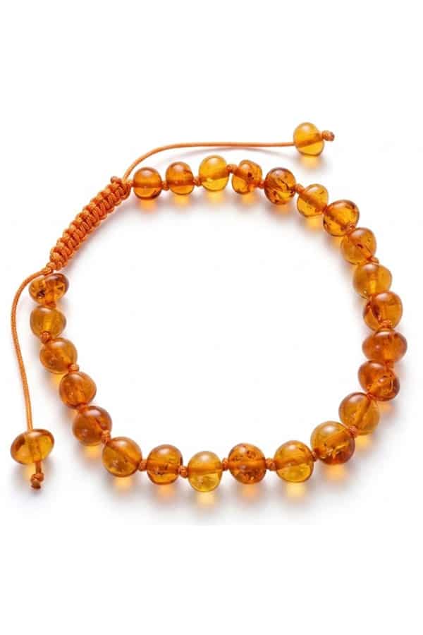 Bracelet ambre réglable, mixte homme ou femme