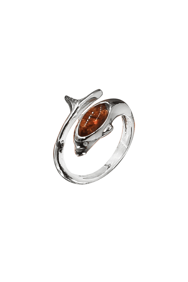 Bague En Argent Sterling Avec Dauphins - Poids 2.20 G, Taille 55, Occasion En Bon état