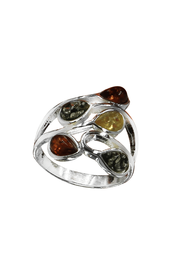 BAGUE JONC AMBRE Baltique Argent 925 Taille 52 Poinçonnée EUR 42,00 - FR