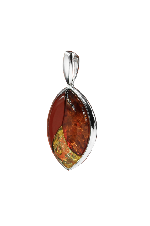 Ambre pendentif monte en argent