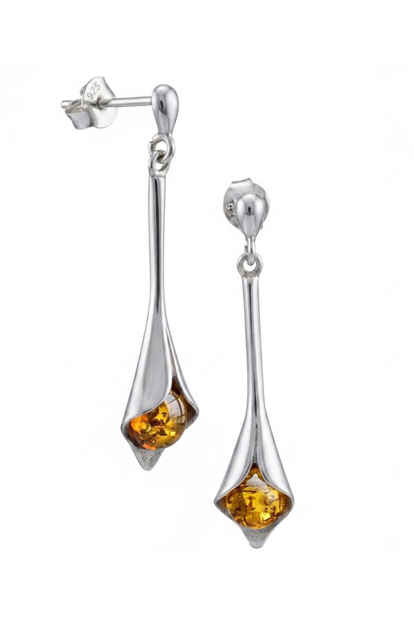 Boucles d'oreilles cônes ambre