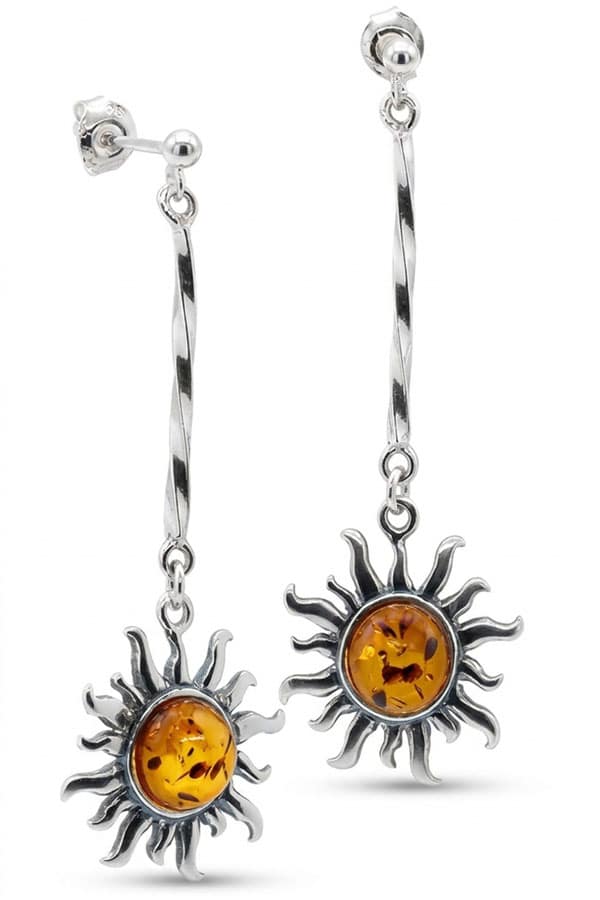 Boucles ambre et argent soleil imposantes