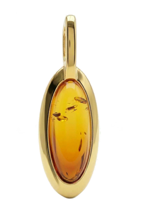 Pendentif ambre dégradé vermeil et argent