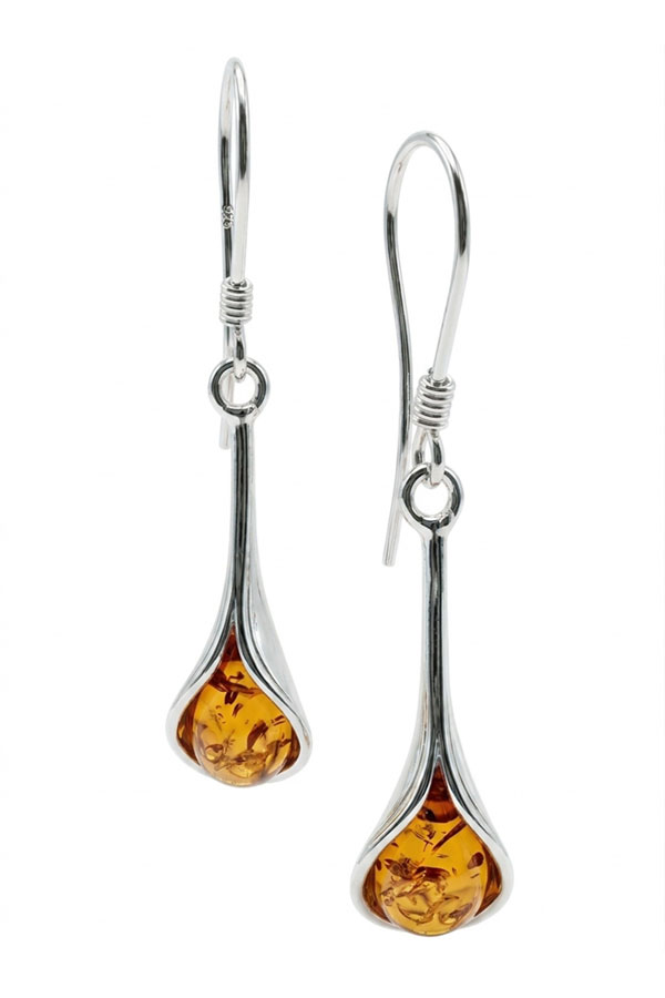 Boucles d'oreilles Argent 925 Ambre naturel