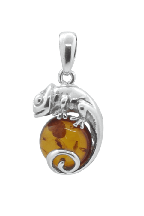 Collier Vintage Avec Pendentif Ambre & Argent Massif | 32 Grammes | Occasion