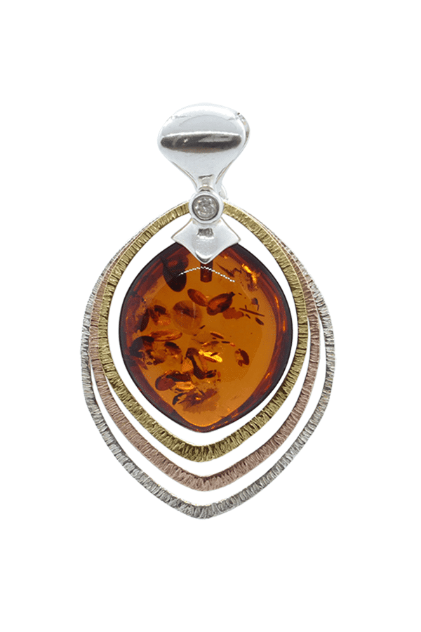 Pendentif Rond En Ambre Baltique Cognac | Boucle Argent 925, Trou 3,5 Mm | Tailles 10,5 Mm Ou 13 Mm | Certifié Naturel