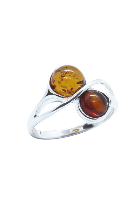 Bague en argent avec ambre (D'occasion) à pour CHF 20 - retrait