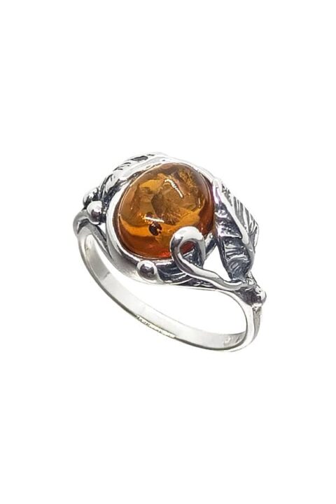 Bracelet Et Bague En Ambre Et Argent Massif - Bijoux Vintage Occasion