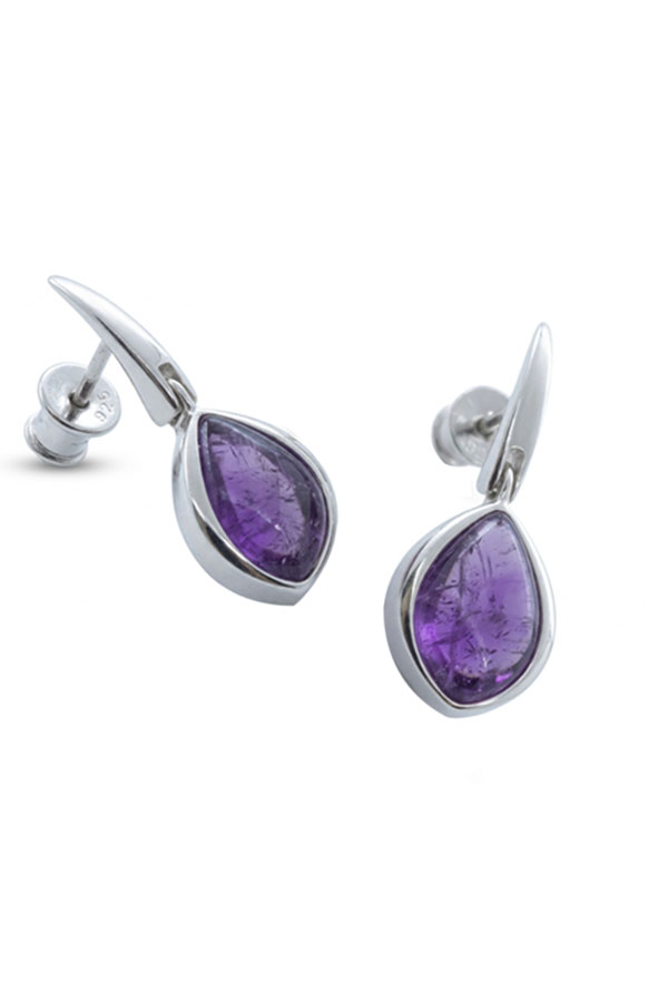 Boucles oreilles argent améthyste – Image 3