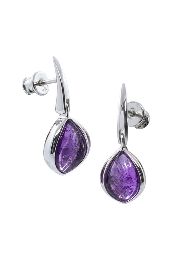 Boucles oreilles argent améthyste pour femme
