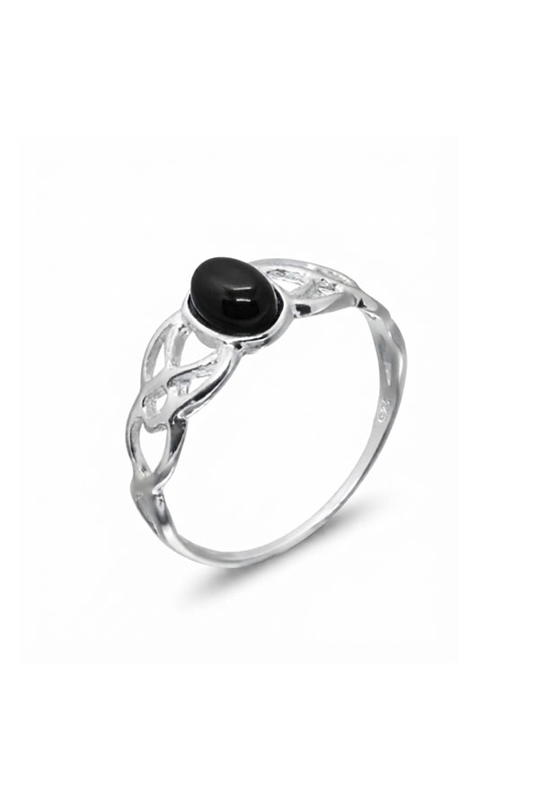 Bague en ambre fine cerise et argent ajouré