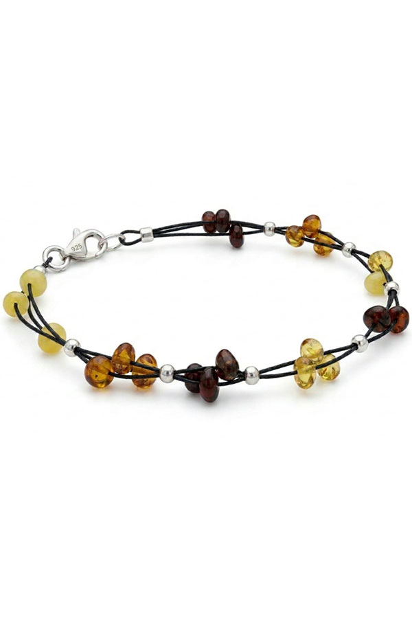 Bracelet Ambre Naturel et Argent 925
