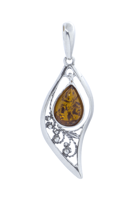 Collier Pendentif Dentelle Festonnée Avec Oiseaux Sur Nid - Bijou Fantaisie Neuf Sans Emballage