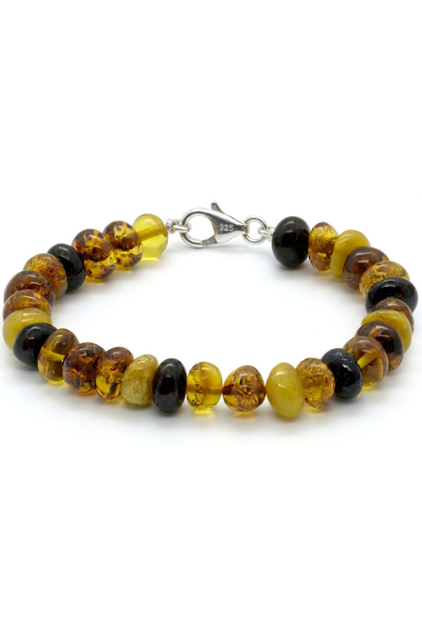 Bracelet ambre baltique et argent 925