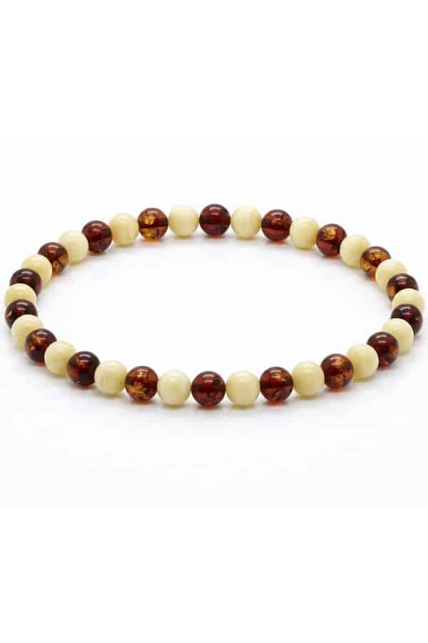Bracelet-ambre-bicolor, sur élastique
