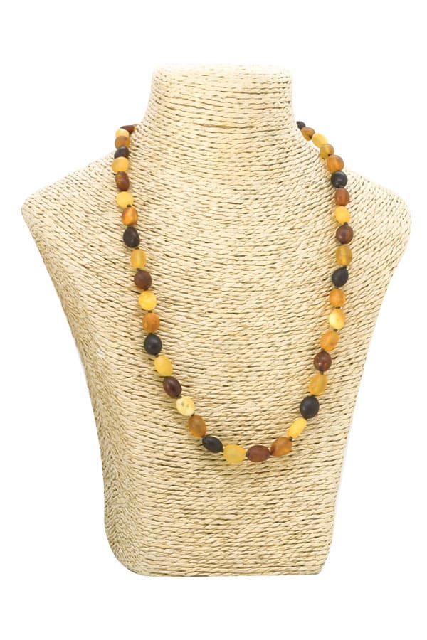Collier-olive-ambre-brut, cerise, miel, jaune, cognac