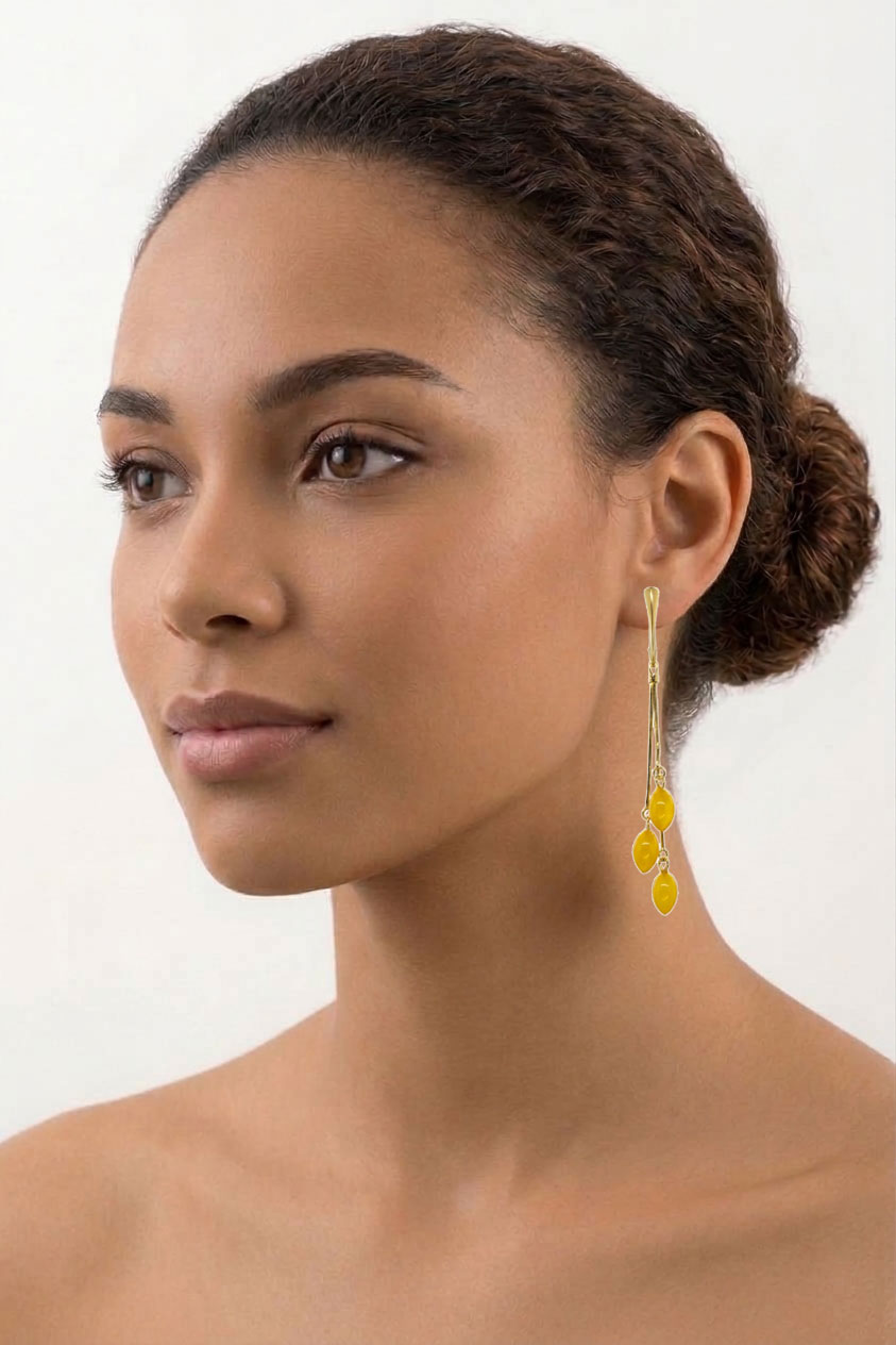 Boucles ambre royal et argent or, mannequin