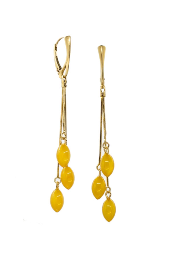 Boucles ambre royal et argent or plaqué
