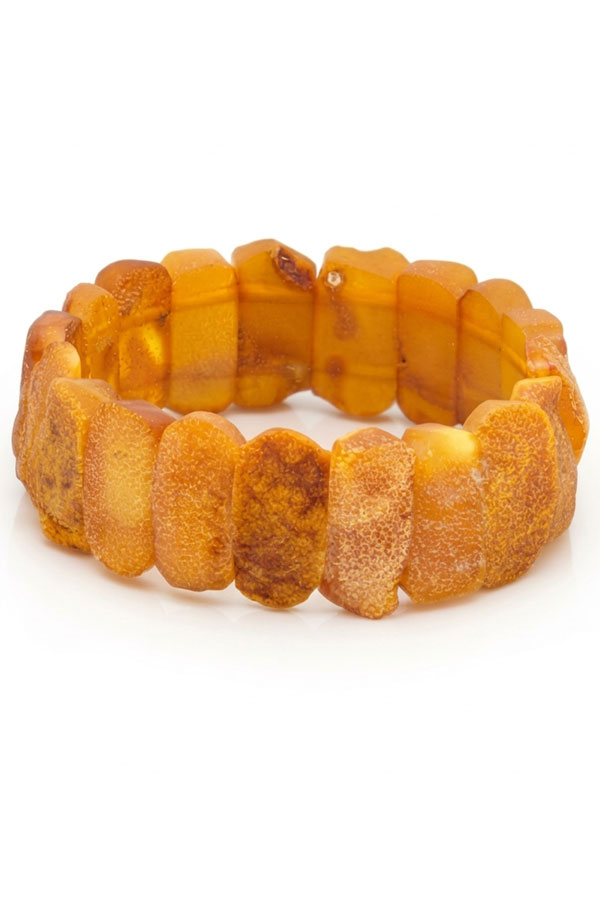 Bracelet ambre beurre et brut, fabrication artisanale